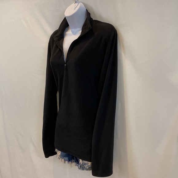 Columbia fleece mock neck quarter zip pullover sweater in black size XL - Picture 5 of 11